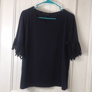 Navy Banana Republic Top Cutout Design 1/2 Sleeve